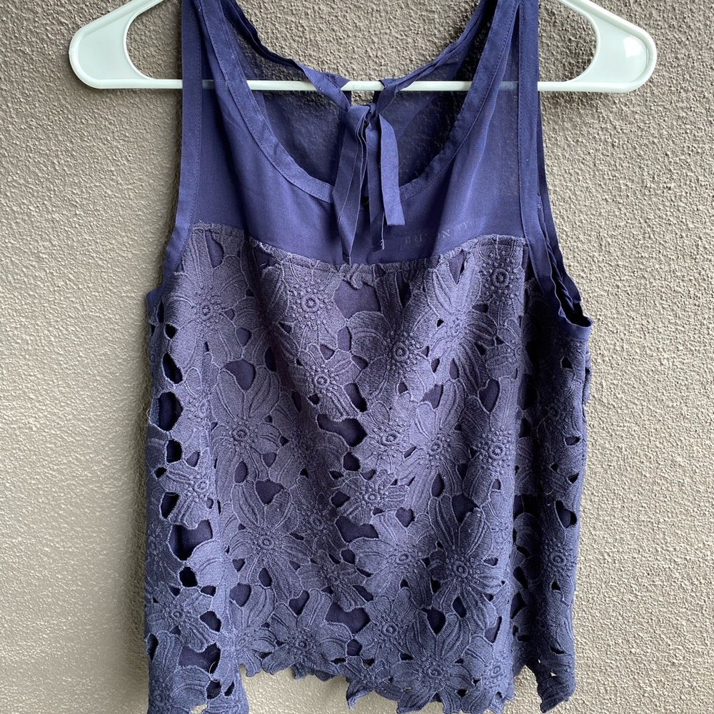 Navy lace top - Picture 3 of 9